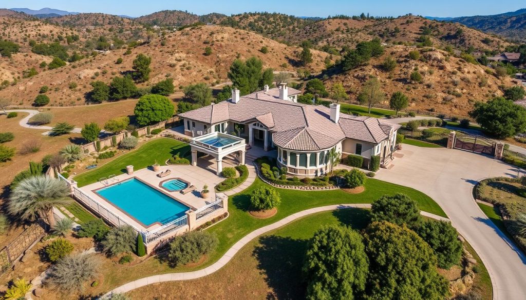 Aerial View Of A Luxury Estate Similar To Joe Rogan's Bell Canyon Property Aerial View Of A Luxury Estate Similar To Joe Rogan's Bell Canyon Property